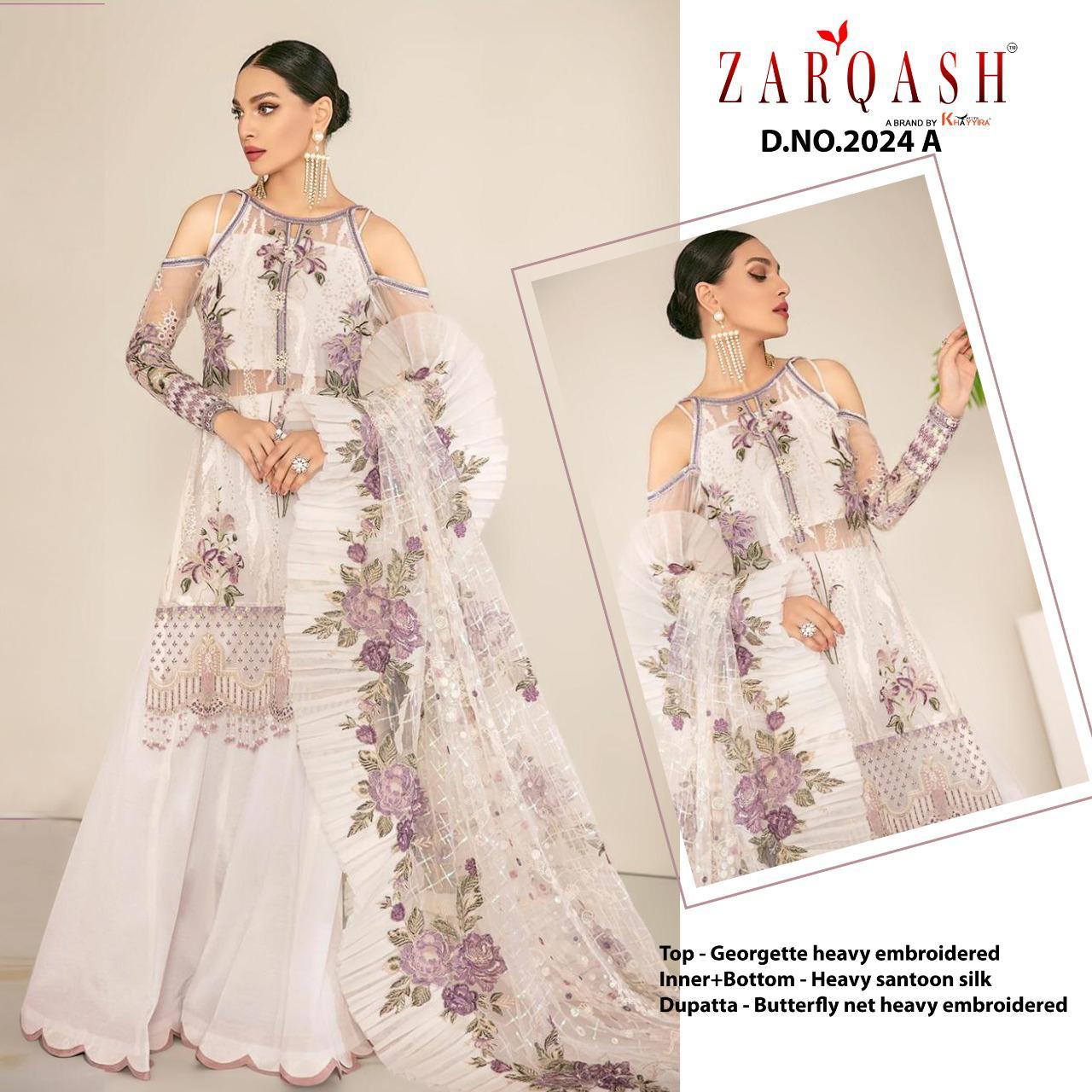 Zarqash Jihan  Latest Fancy Designer Festive Wear Fox Georgette With Embroidery Work Pakistani Salwar Suit Collection 